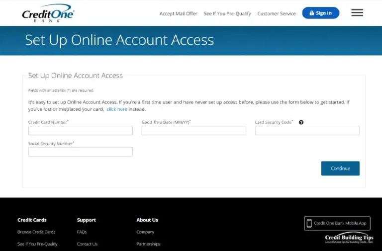 Credit One Bank Credit Card Login and Payment Portal