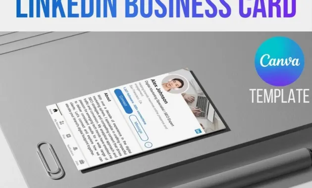 Customizable Linkedin Business Card Template for Canva | Editable Canva