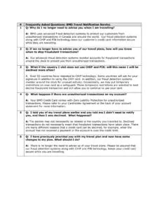 # Frequently Asked Questions: BMO Travel Notification ... / frequently