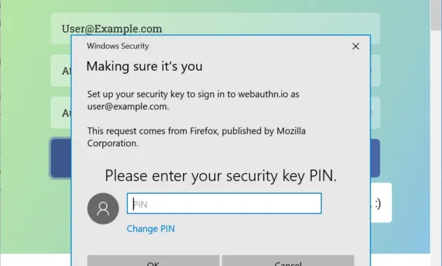 Passwordless Web Authentication Support via Windows Hello - Mozilla