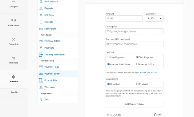 Payment Buttons Guide | Online payment guides | Pin Payments