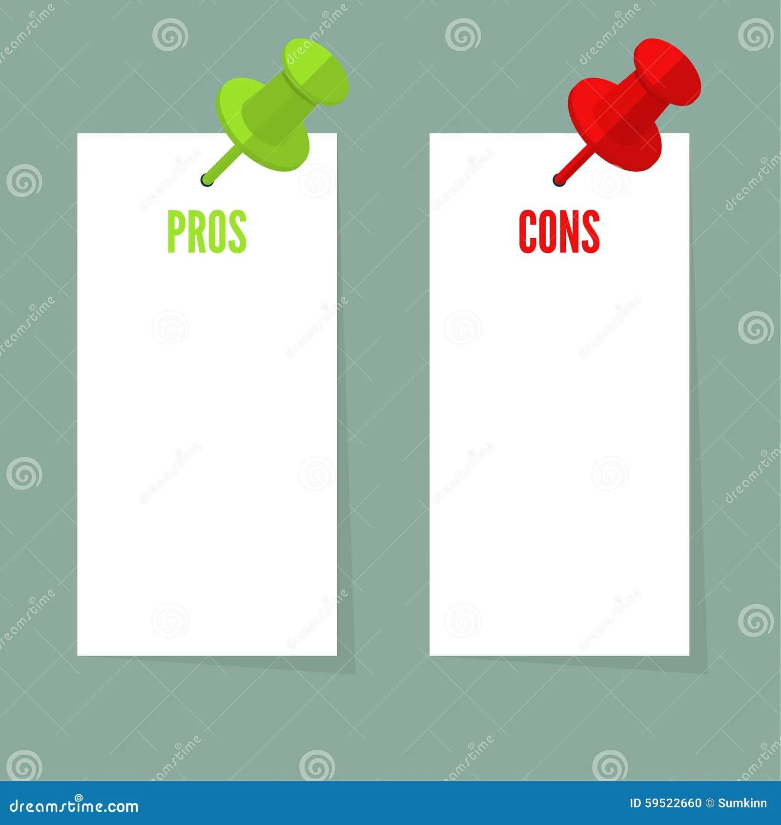 Pros and Cons list stock vector. Illustration of approval - 59522660