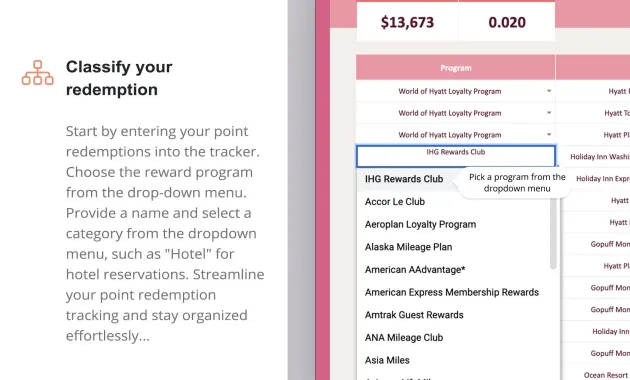 Rewards Tracking Spreadsheet Airlines Hotel Car Rental Travel Hacking