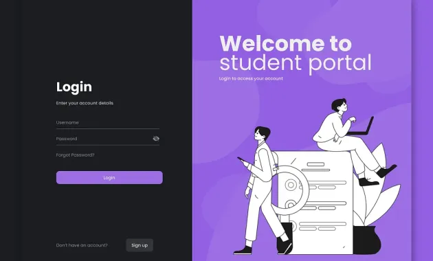 Student Portal Login UI | Student portal, Login page design, Student login