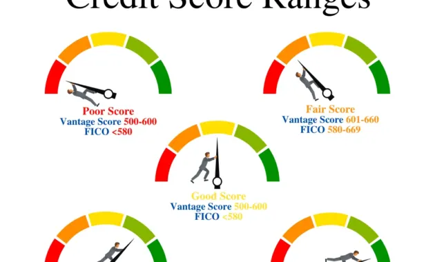 The different range of credit score by Credit Karma on Vintage Score