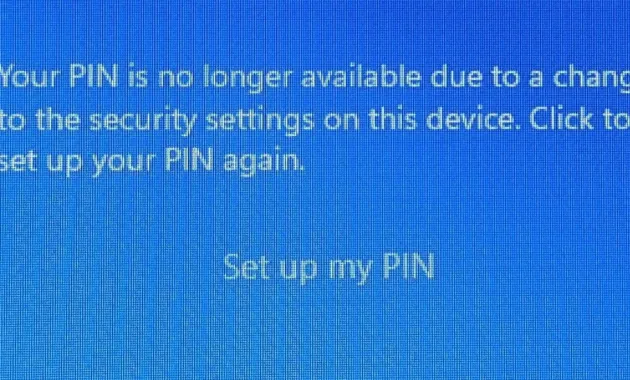 Windows 11 PIN requires changing due to security change looping after